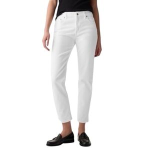 GAP Regular Classic Straight Leg White Denim Jeans Summer Pants Cigarette Sz 31